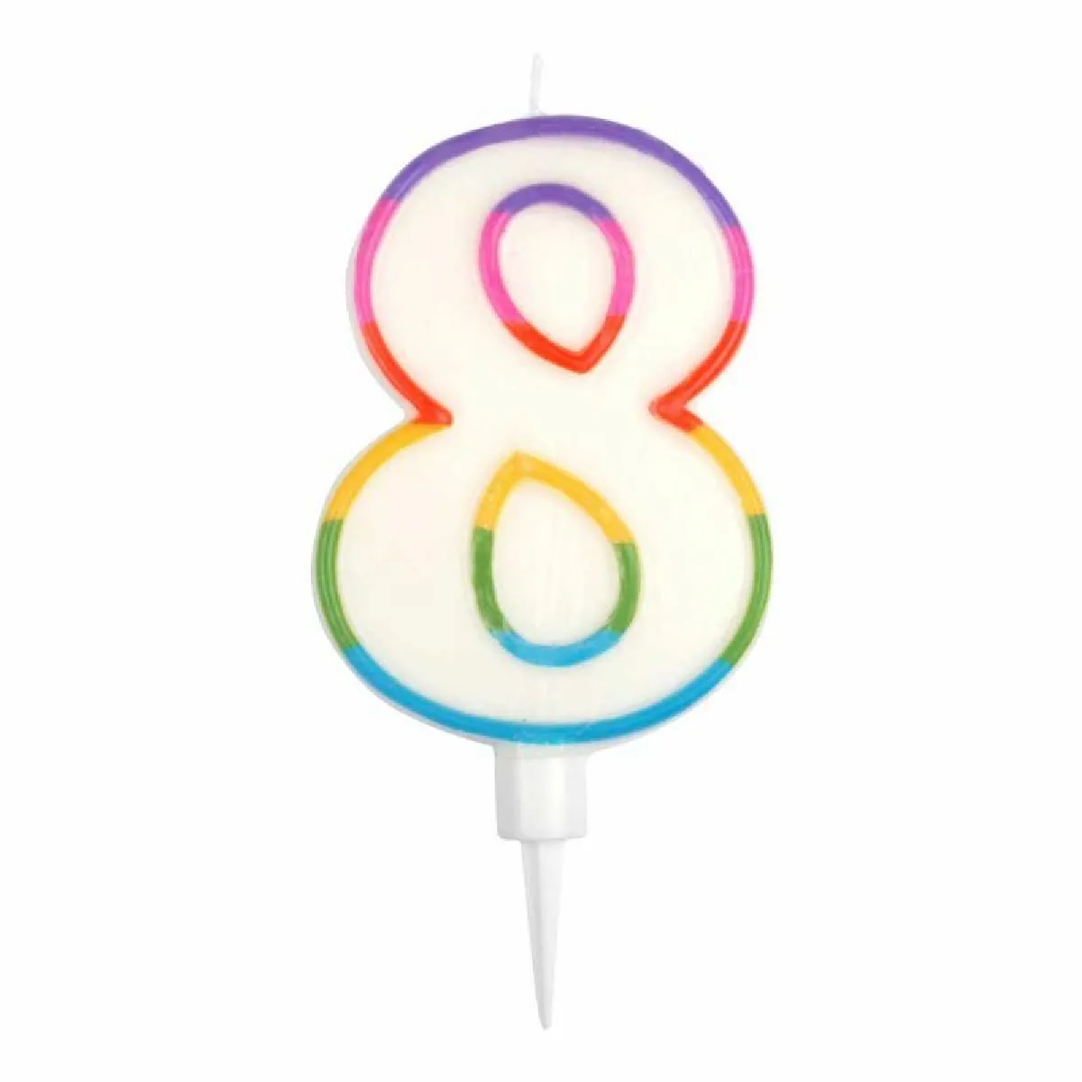 Paris Prix Bougie d'Anniversaire Chiffre 8 - Multicolore