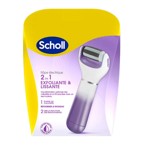 Scholl Râpe Pieds Electrique 2 en 1 Exfoliante et Lissante