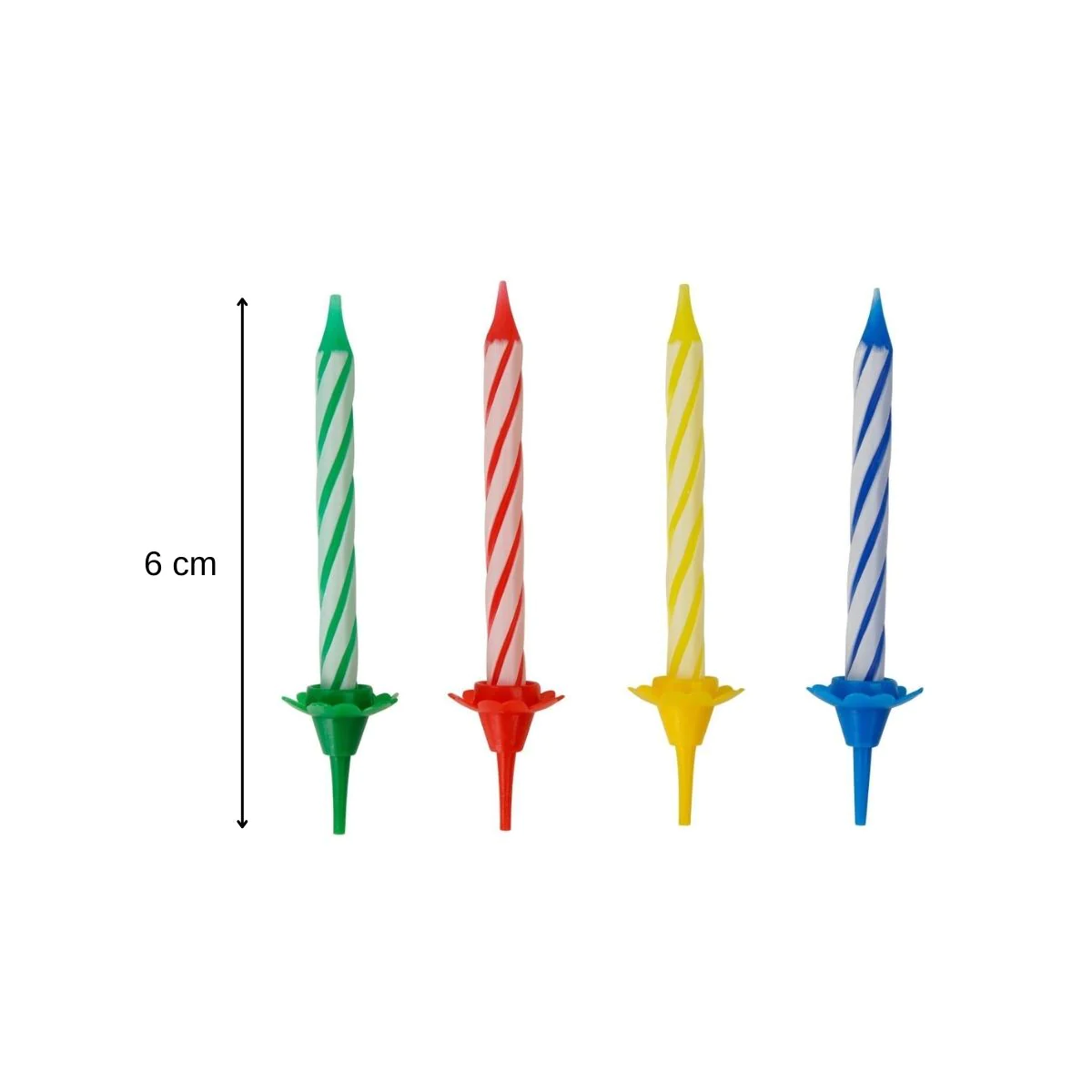 Lot de 24 bougies d'anniversaire et 12 bobèches Rio Party Fackelmann