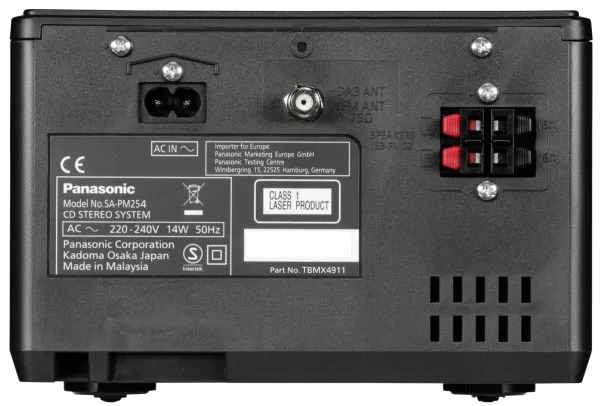 Panasonic SC-PM254 - Mikrosystem - 2 x 10 Watt - sort