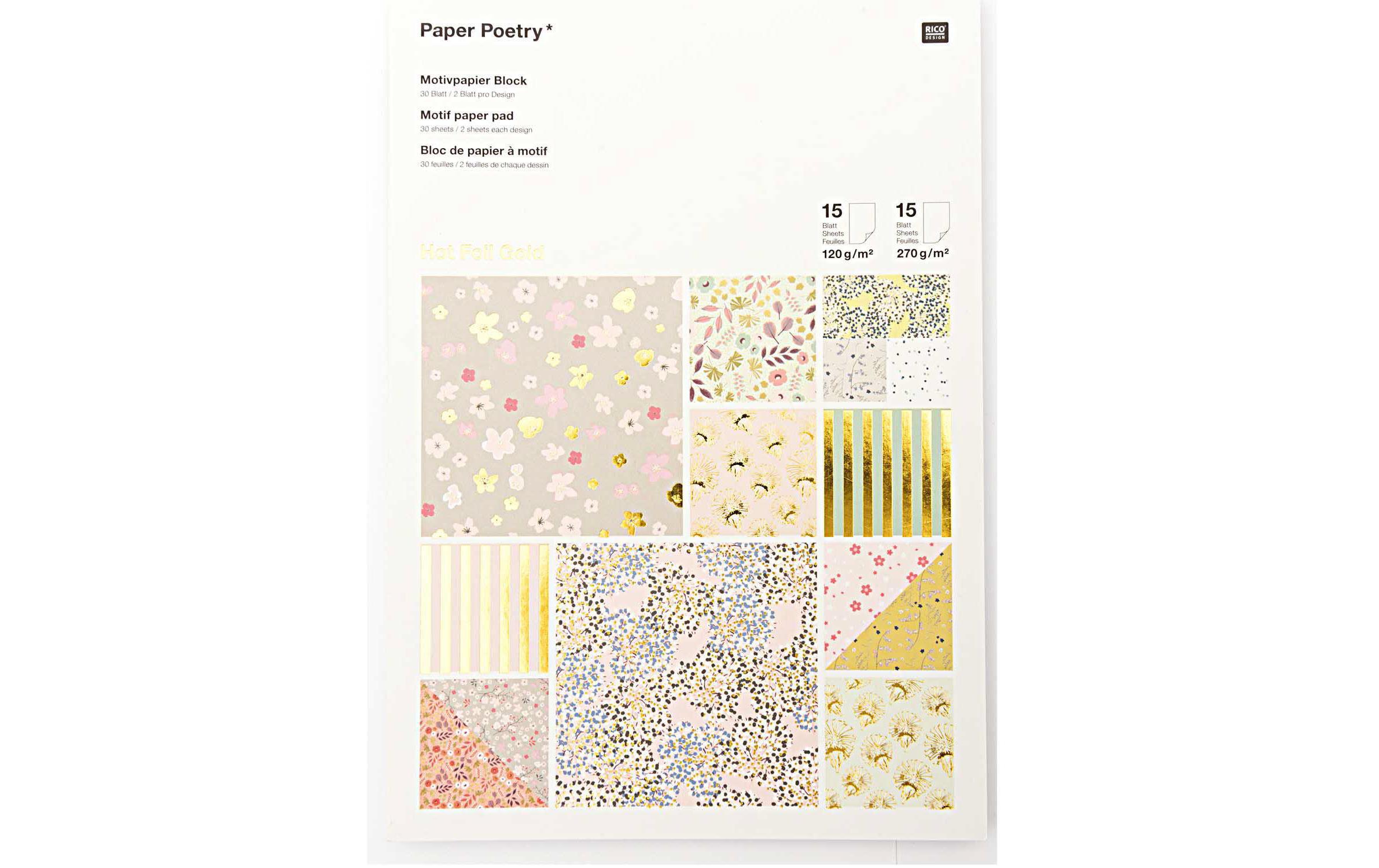 Motivblock Paper Poetry Bouquet Sauvage 30 BlattMotivpapier Block