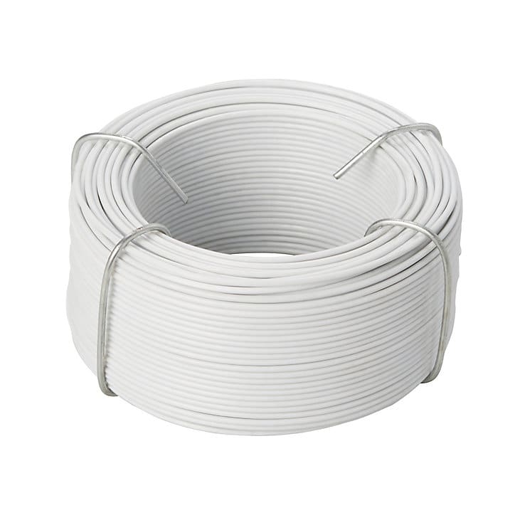 Fil d'acier revêtement PVC Blanc Diall ø1.4 mm, 50 m