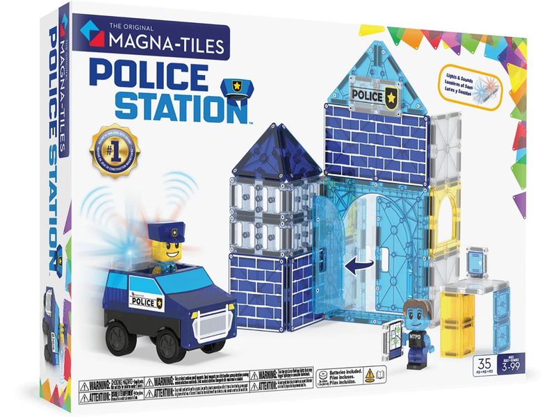 Magna-Tiles Police Station 35 Teile Bau-Set mit 35 magnetischen Teilen