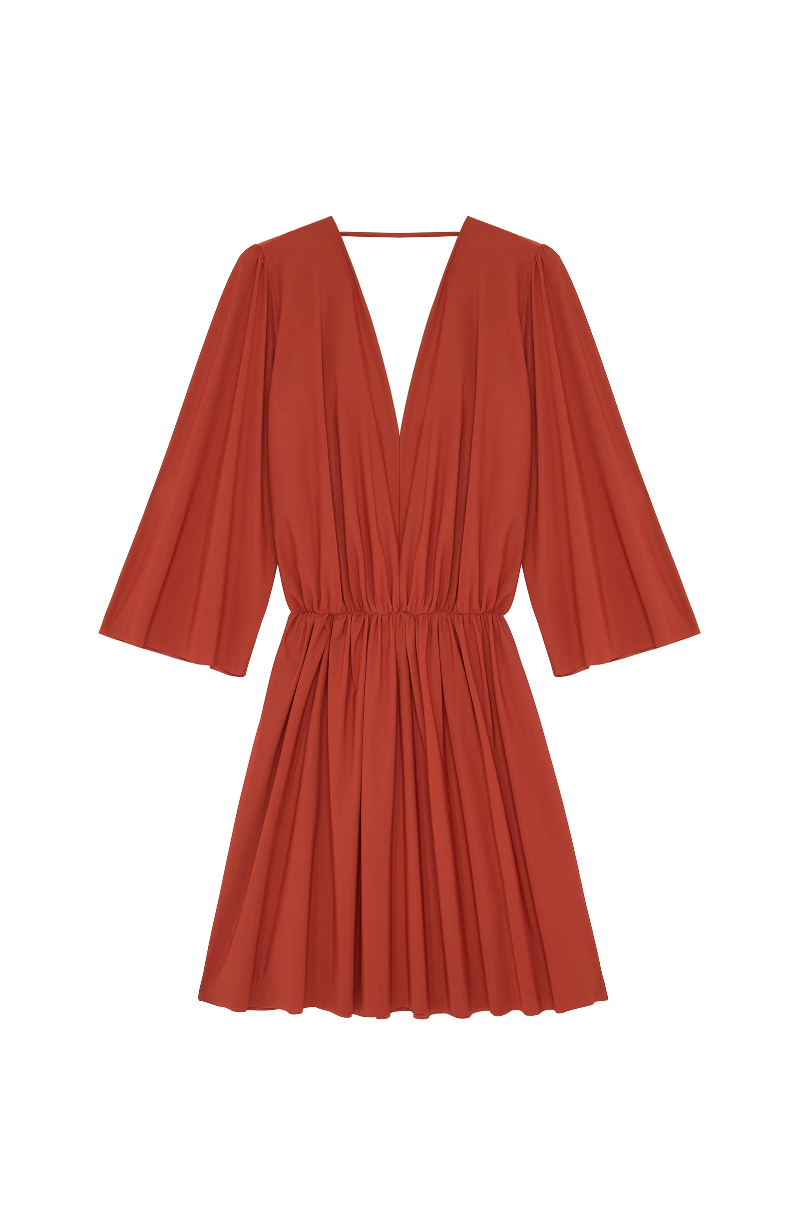 sioni Robe évasée avec décolleté en V brique Brique