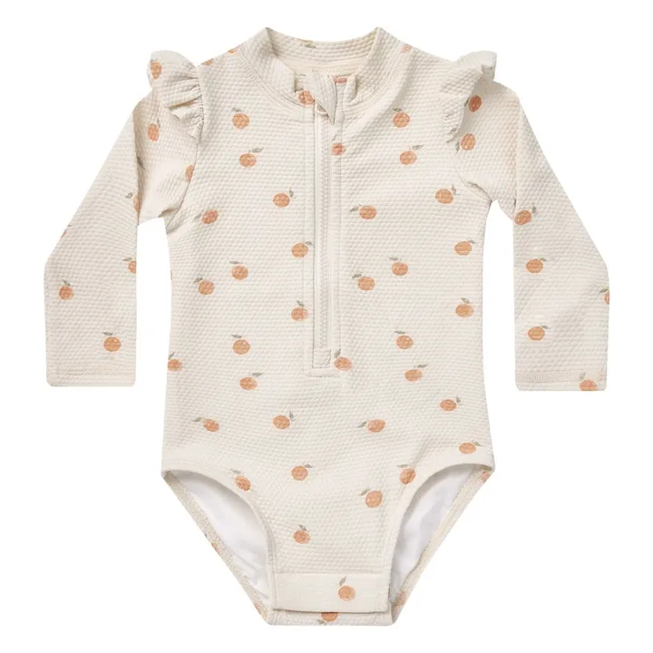 Quincy Mae Maillot Anti-UV Byron Oranges | Blanc cassé