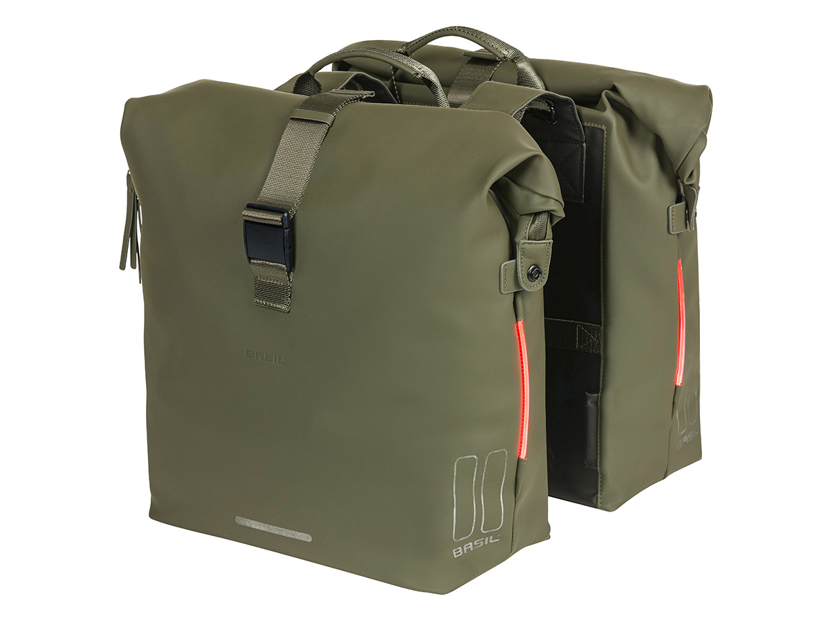 Basil SoHo Nordlicht dubbele fietstas - Olive Green