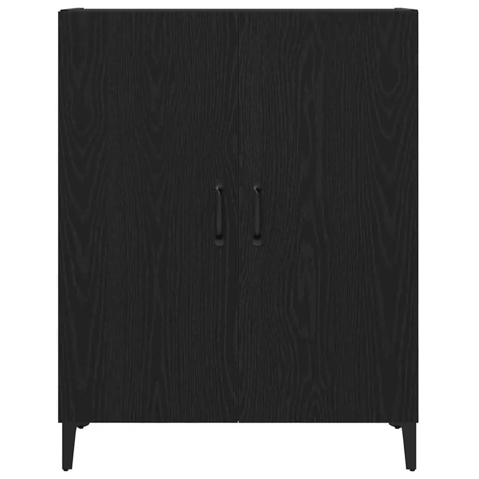 vidaXL - Dressoir met 2 deuren - Zwart eiken - Bewerkt hout - 69.5x34x90 cm