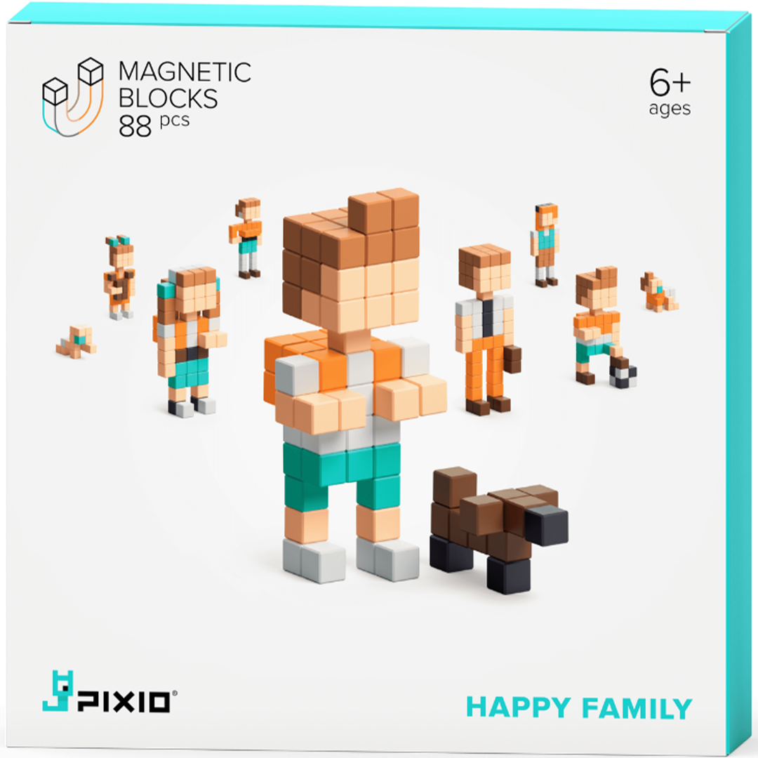 Pixio magnetische blokjes happy family - 88st