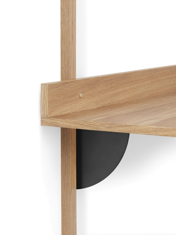 Ferm Living Sector Shelf bureau black ash black brass