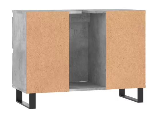 Armoire salle de bain gris béton 80x33x60cm bois d'ingénierie