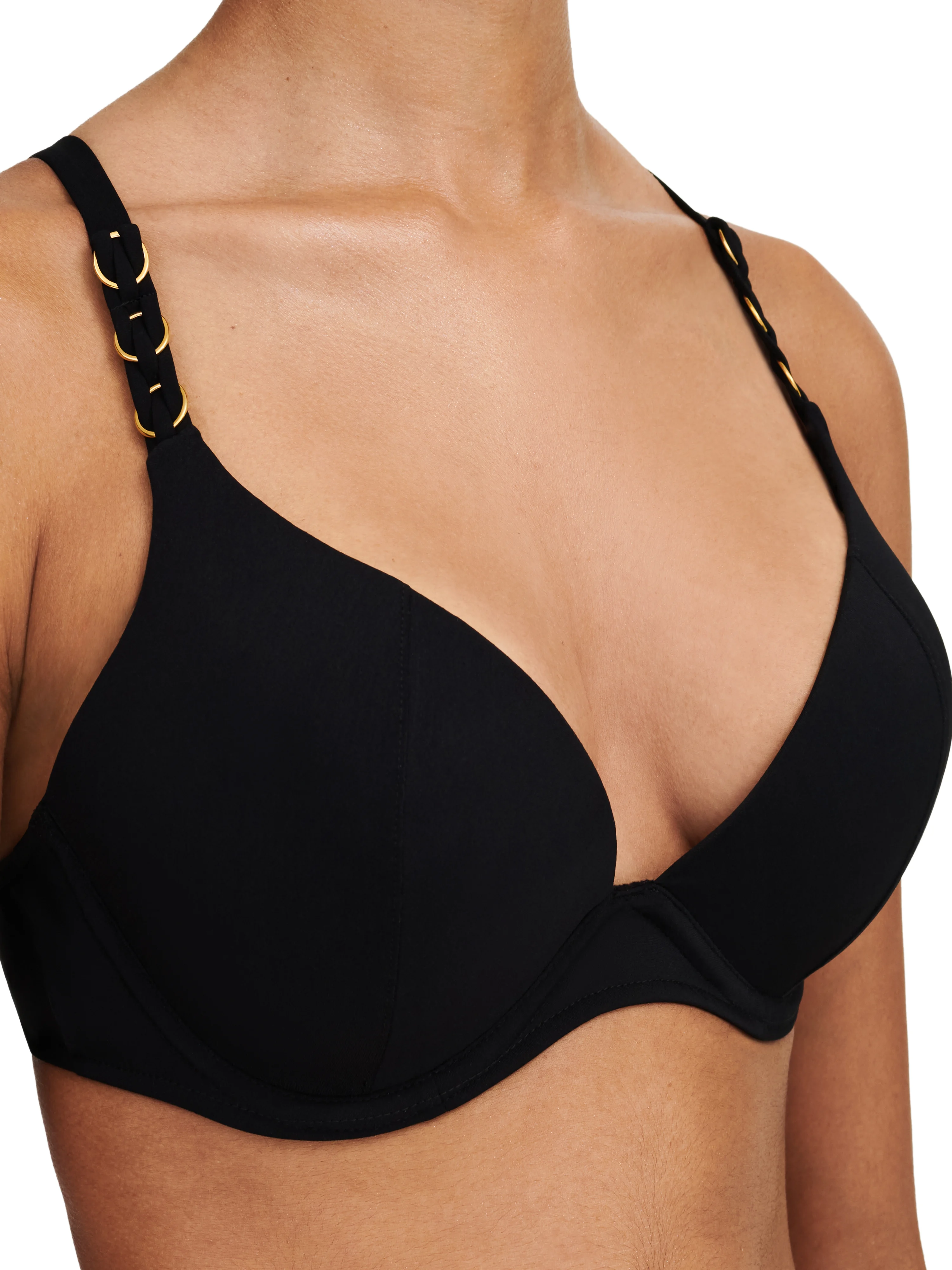 EMBLEM - Haut de maillot de bain coques push-up bretelles multi-positions | Noir