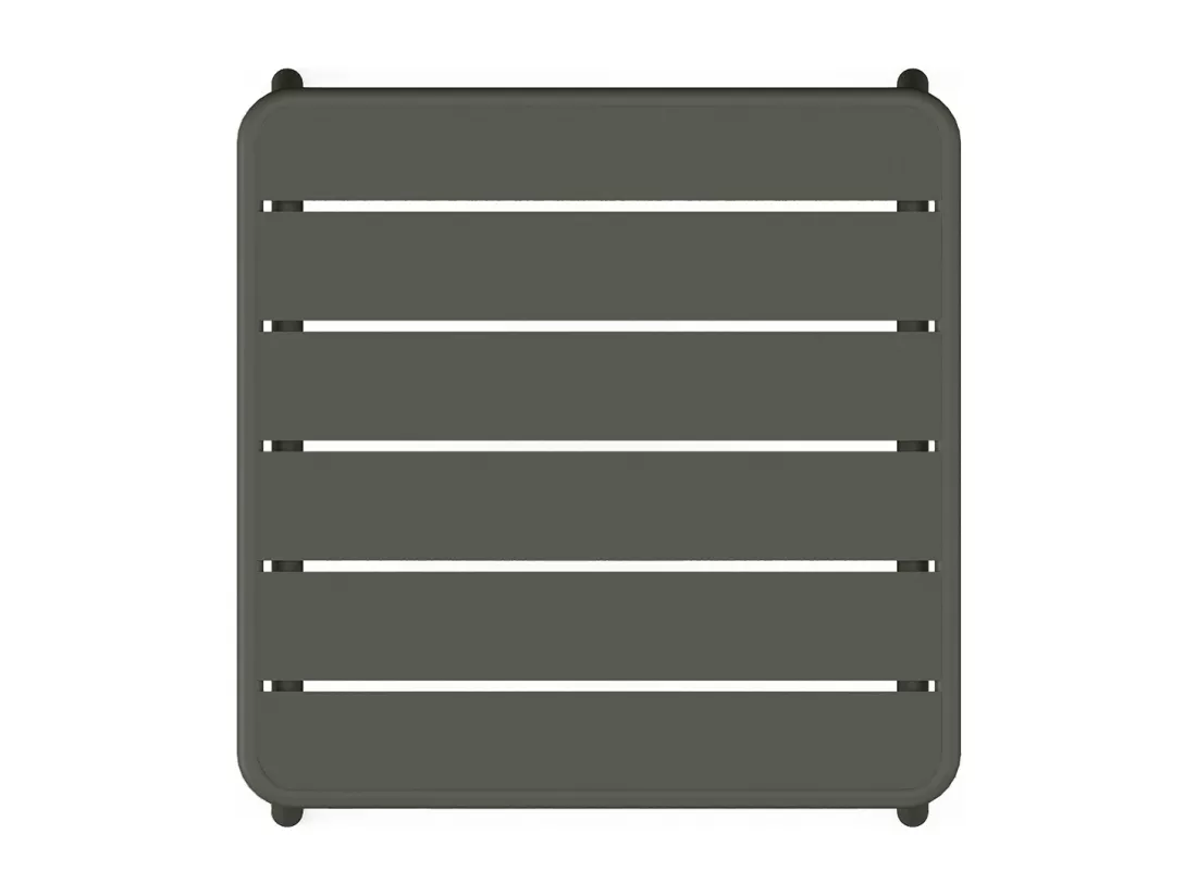 Table d'appoint de jardin en métal carrée - Gris anthracite - MIRMANDE de MYLIA