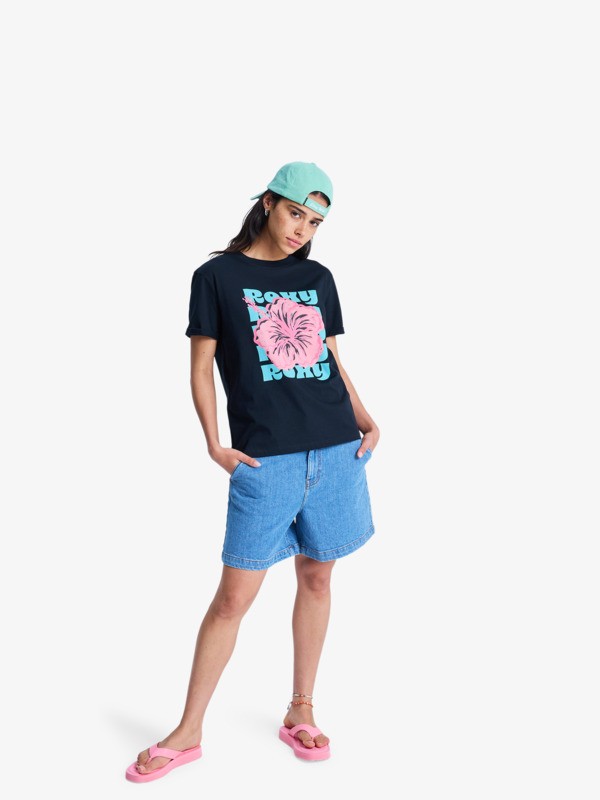 Oceanregular Poster T-Shirt à manches courtes Noir Femme