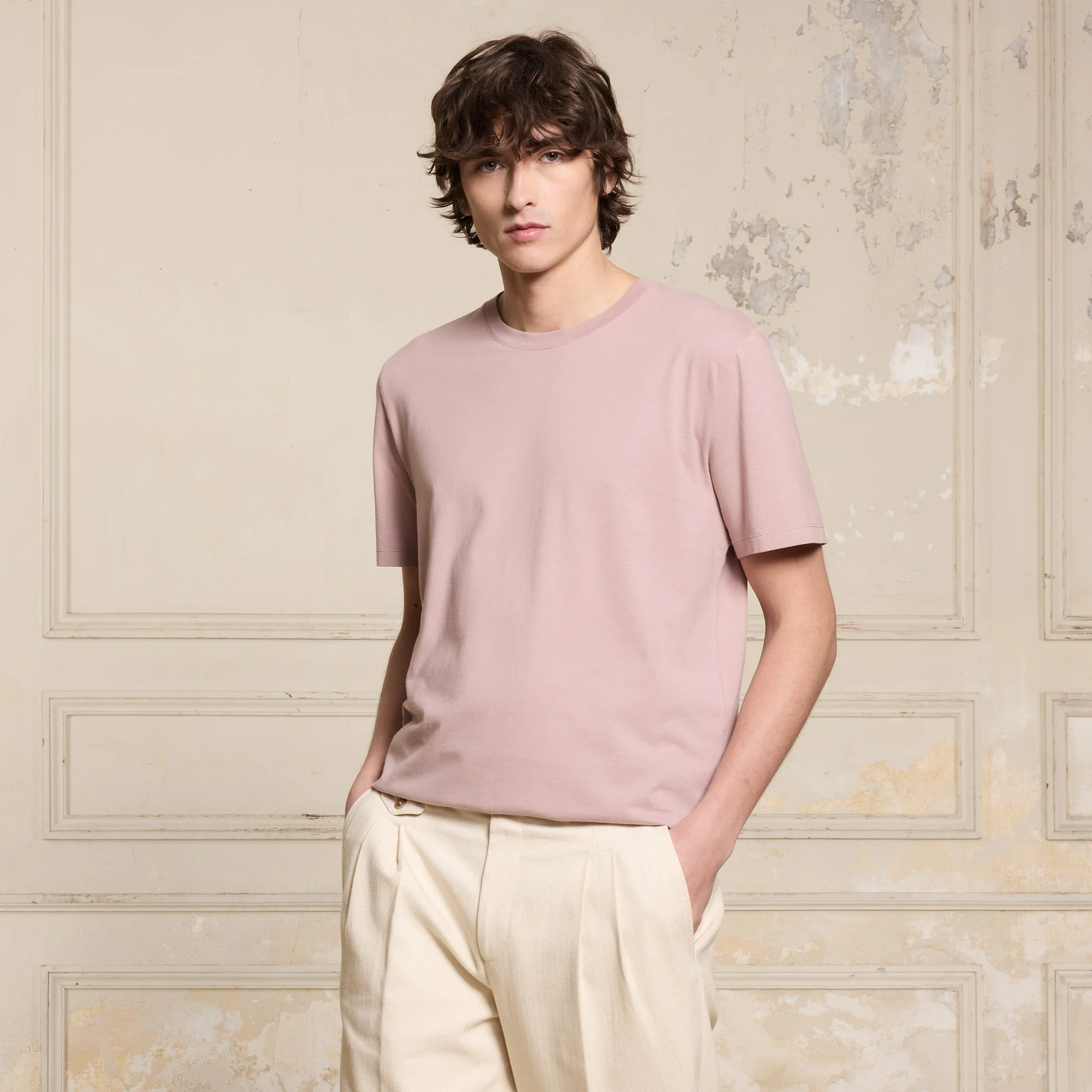 Pale pink organic cotton T-shirt