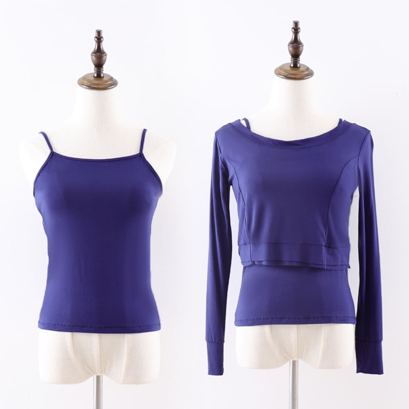 Cossita - Set: effen danshemdje + T-shirt met lange mouwen