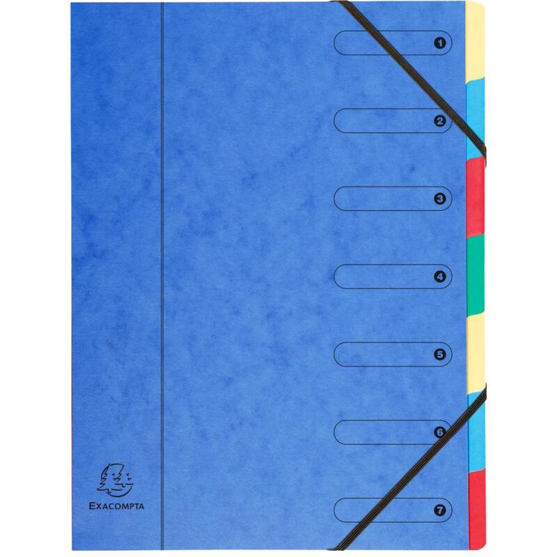 Trieur Harmonika fenêtres imprimées Véritable carte lustrée 7 compartiments - Couleurs assorties