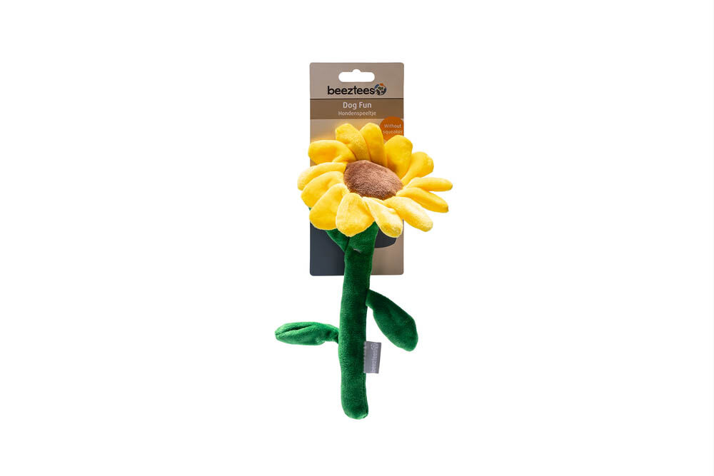 Beeztees Zonnebloem Sunny - Knuffel - Hondenspeelgoed - Geel