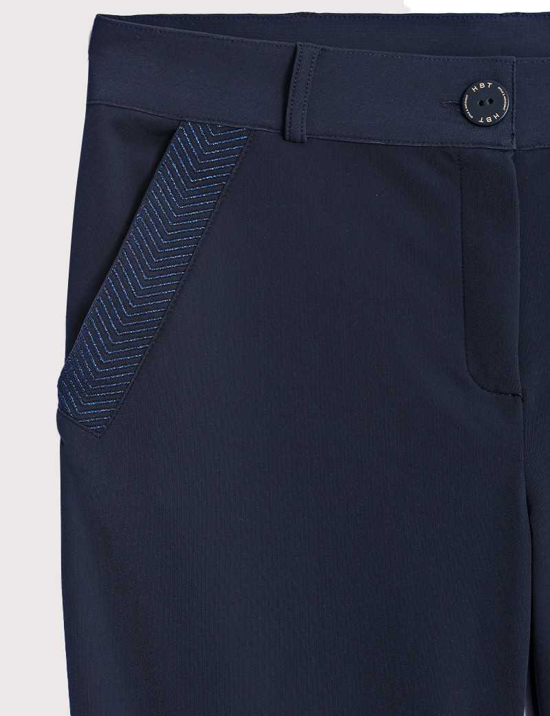 HBT BASICS ESSENTIELS | CHRISTINA PANTALON FEMME CHINO MARINE