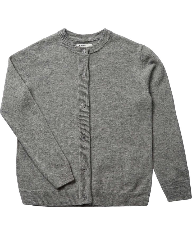 Magasin du Nord Collection Strikka RWS wool & cashmere cardigan Light grey melange