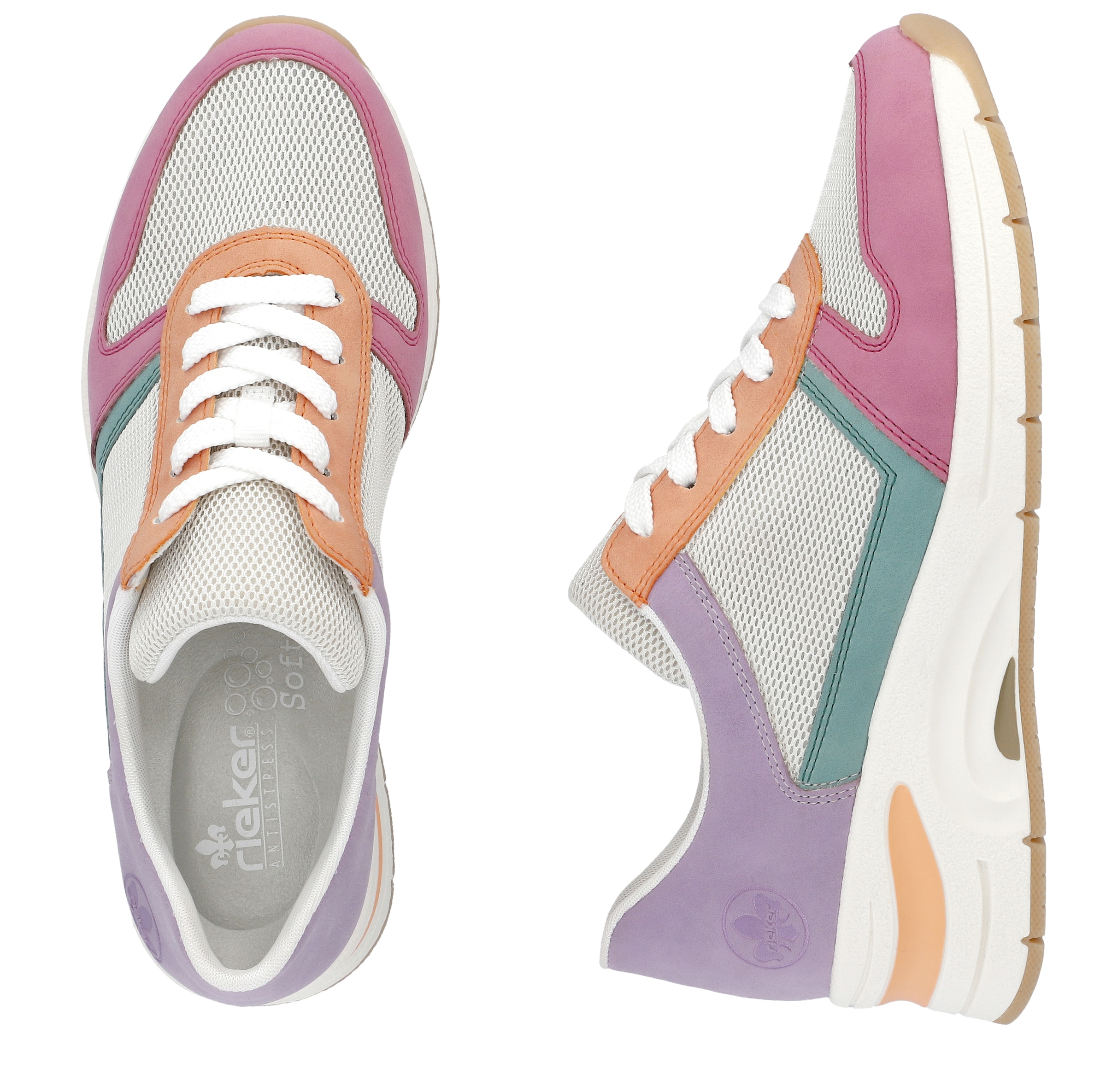 Rieker Wedgesneaker »vegan«  herausnehmbarer Soft-Einlage, Freizeitschuh, Halbschuh, Schnürschuh