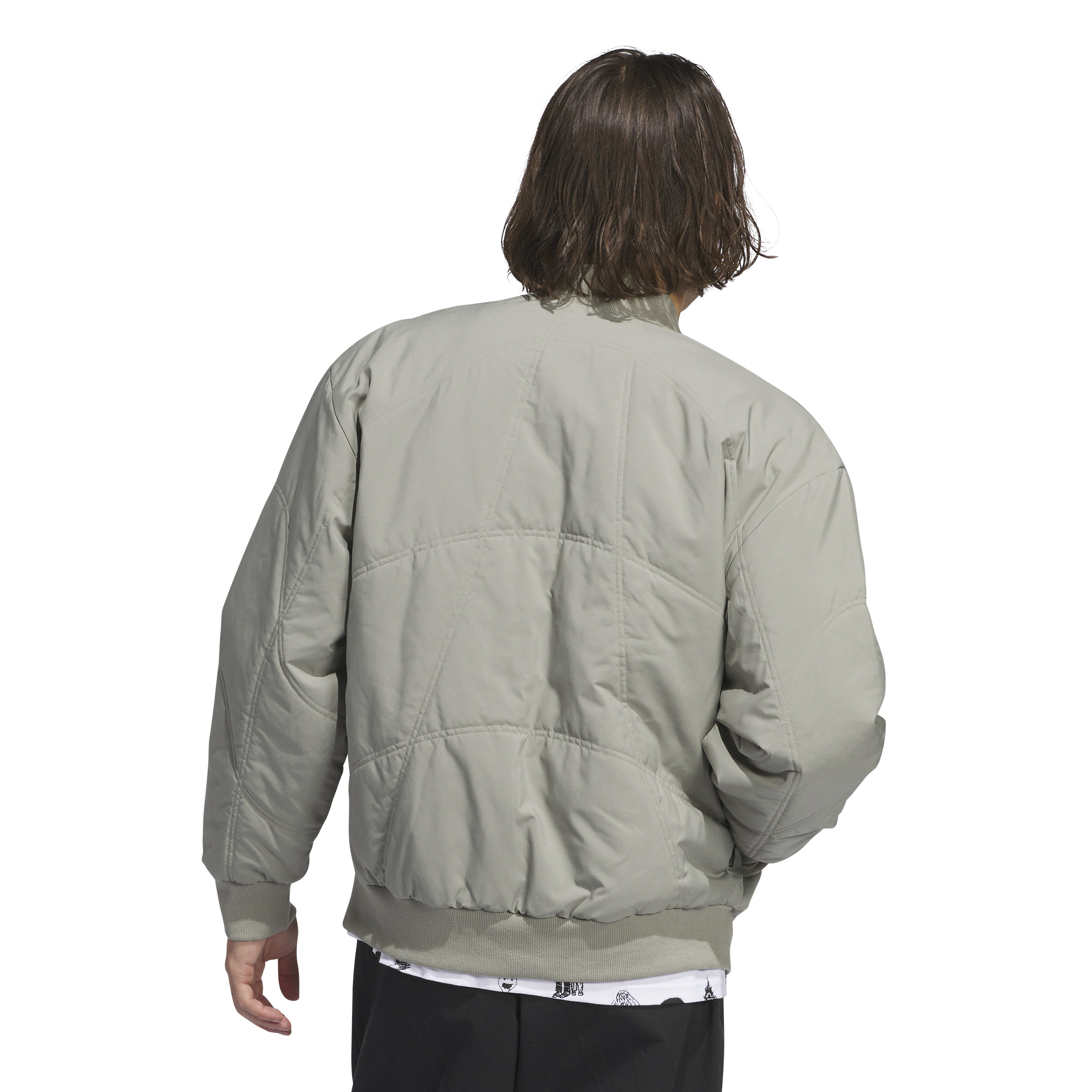 Adidas Skateboarding Dill Quilt Jacket Silver Pebble Royal Blue S