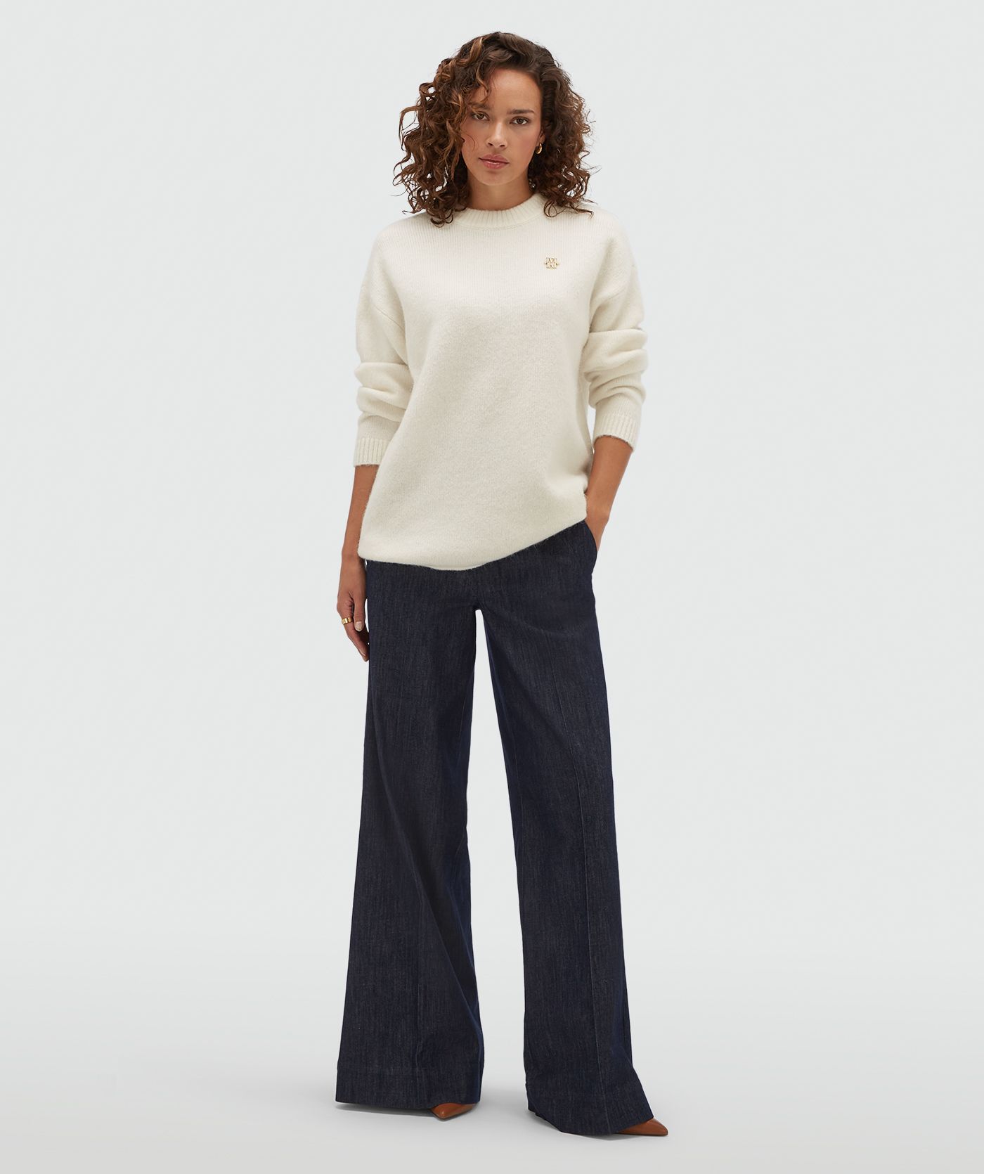 JV-ELINA oversized sweater met wol - cocoon white