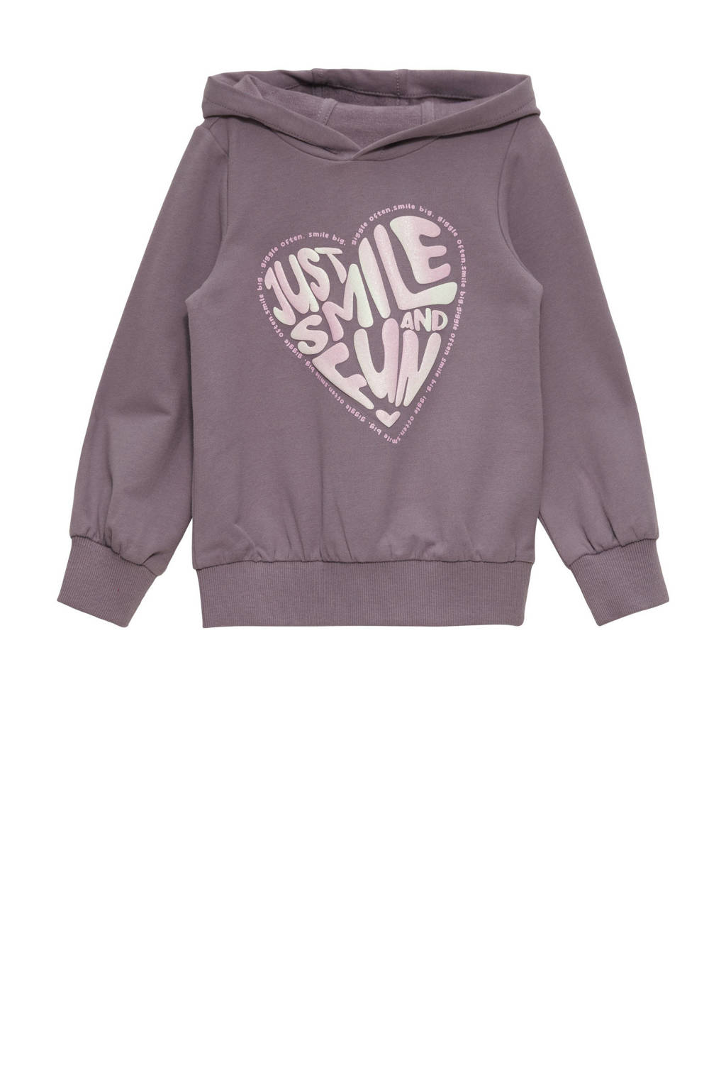 s.Oliver hoodie met printopdruk lila