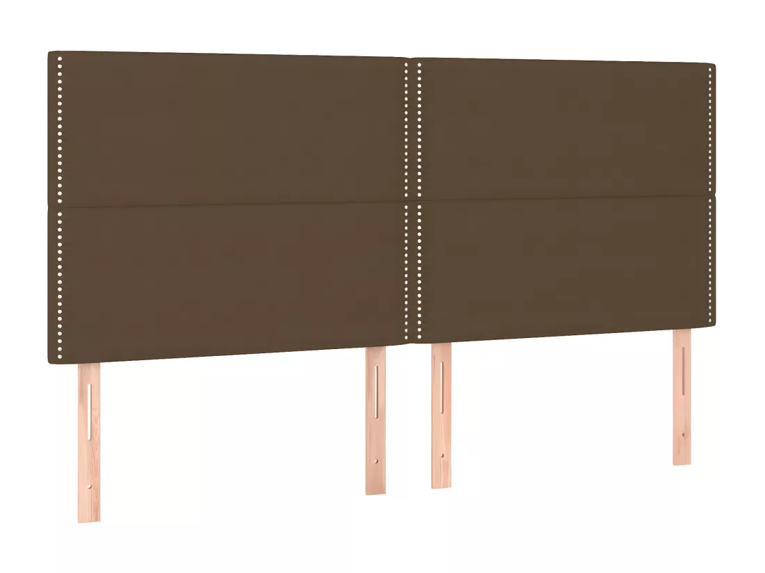 Sommier tapissier matelas et LED Marron foncé 160x200 cm Tissu