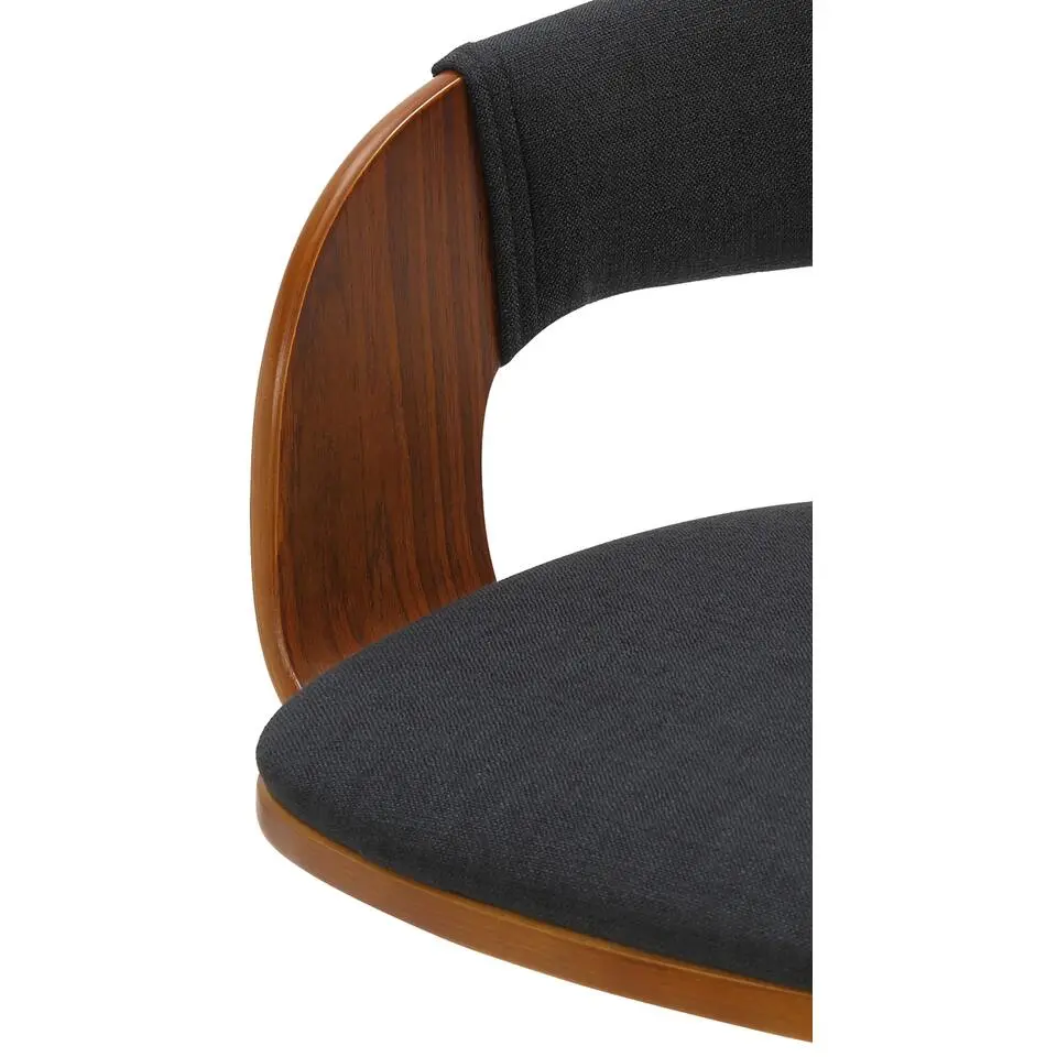 CLP Barkruk Nilse zwart Frame - Stof - walnoot/zwart