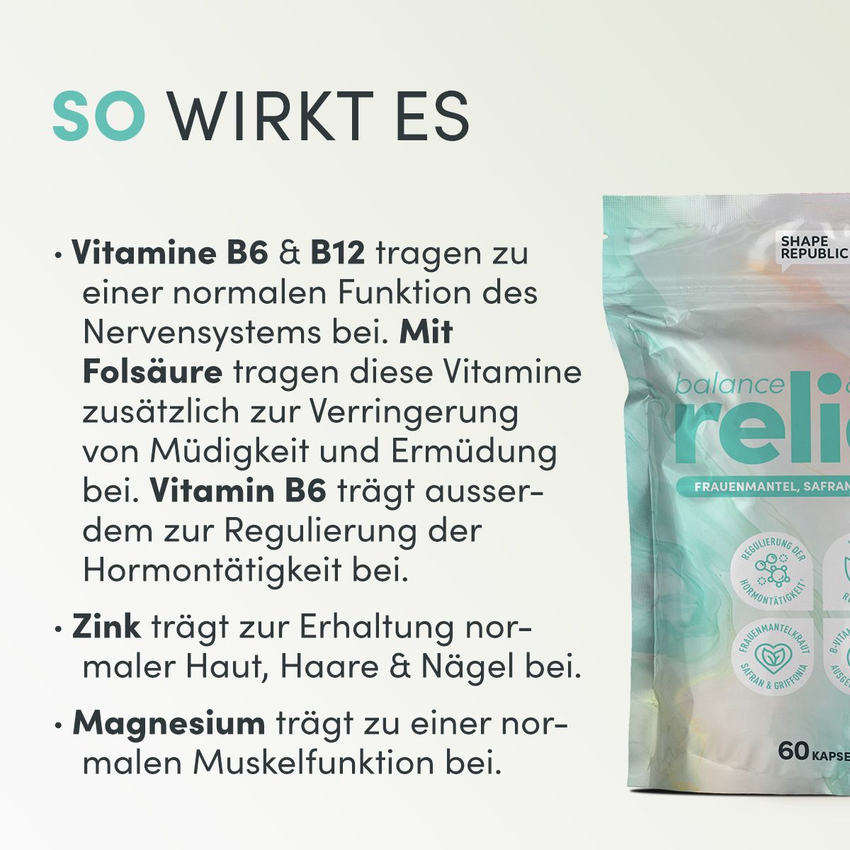 Shape Republic PMS Kapseln - Frauenmantel & Safran