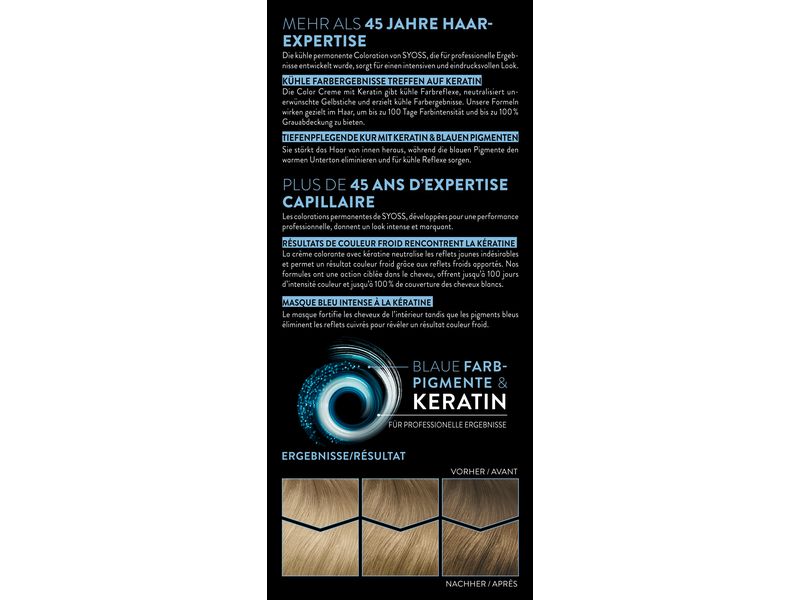 Syoss Haarcoloration 8-5 Vanilleblond Permanente Coloration mit Keratin verleiht einen kühlen Farbton