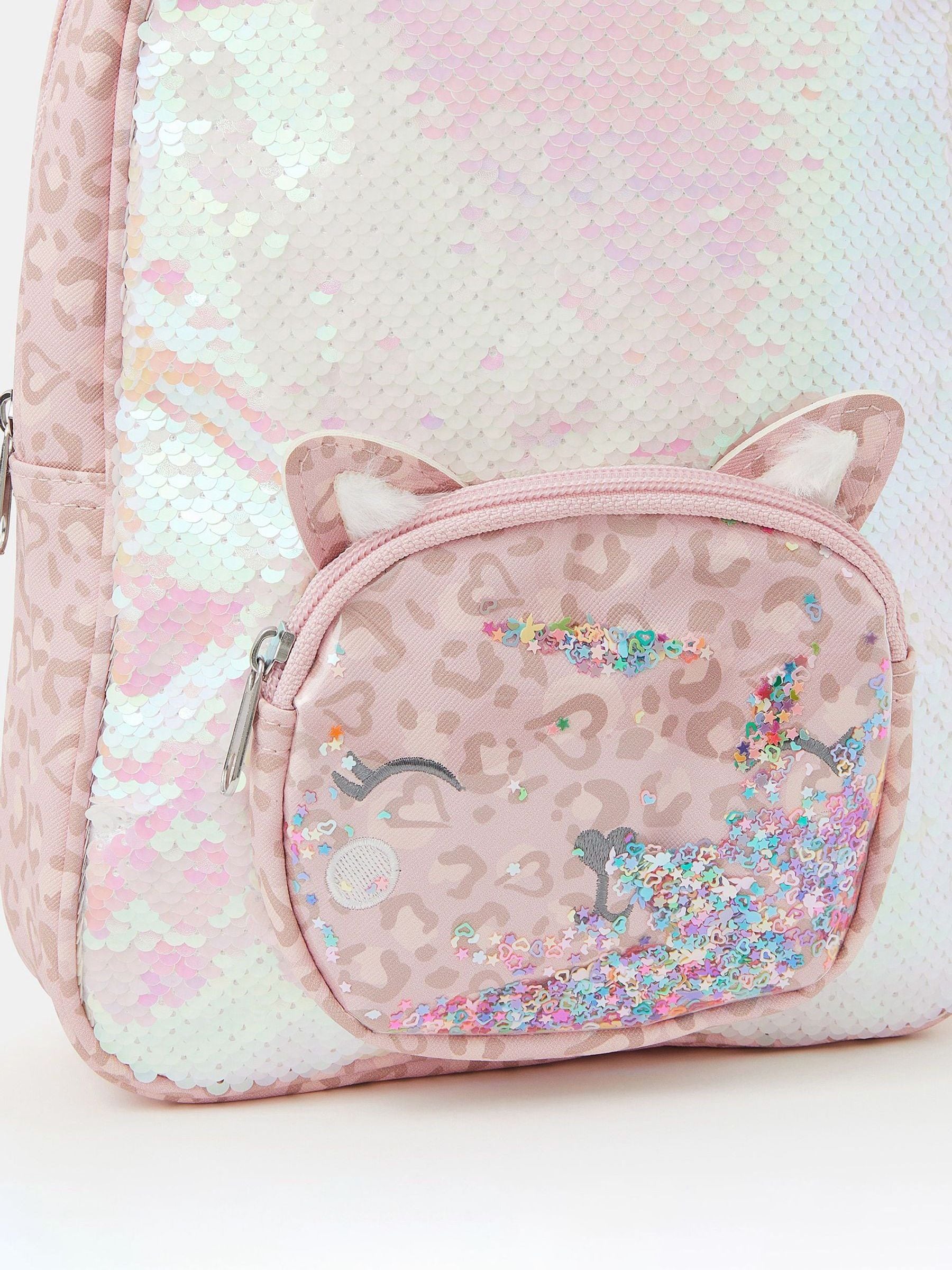 Angels By Accessorize rugzak met kattenprint en pailletten voor meisjes