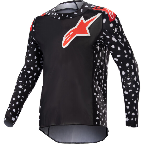 Alpinestars - Maillot enfant Youth Racer North Noir / Blanc / Rouge fluo