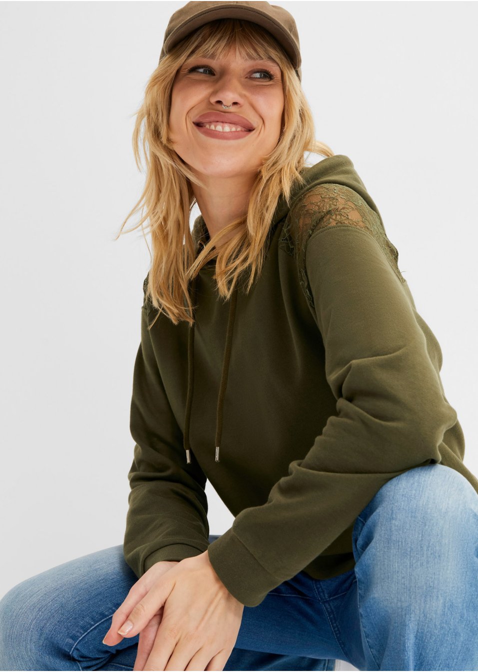 Sweat-shirt à dentelle