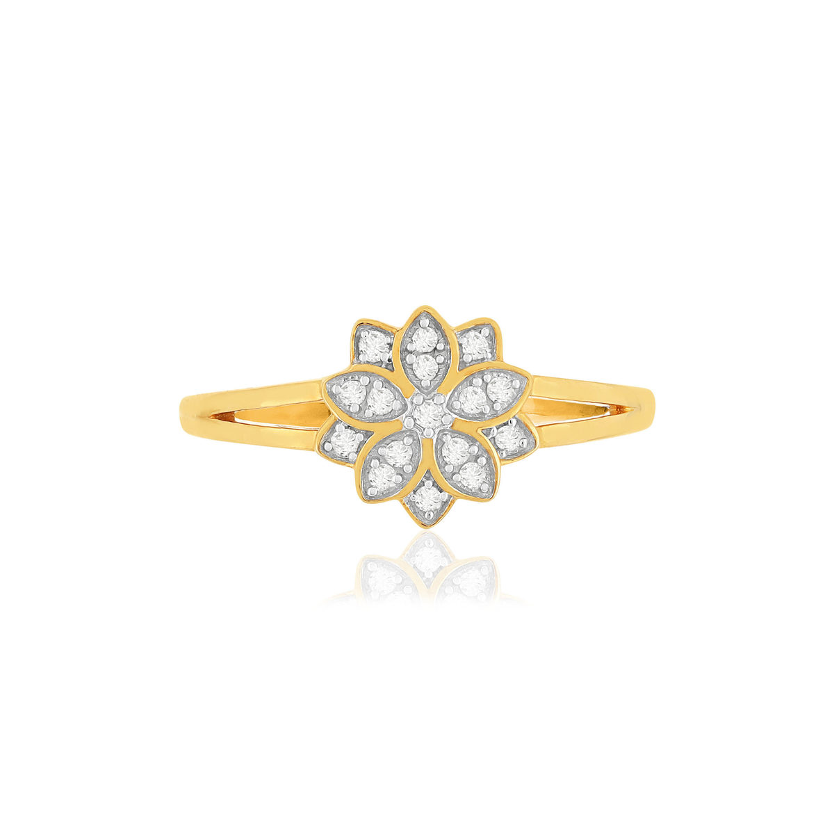 Bague or 375 2 tons diamants