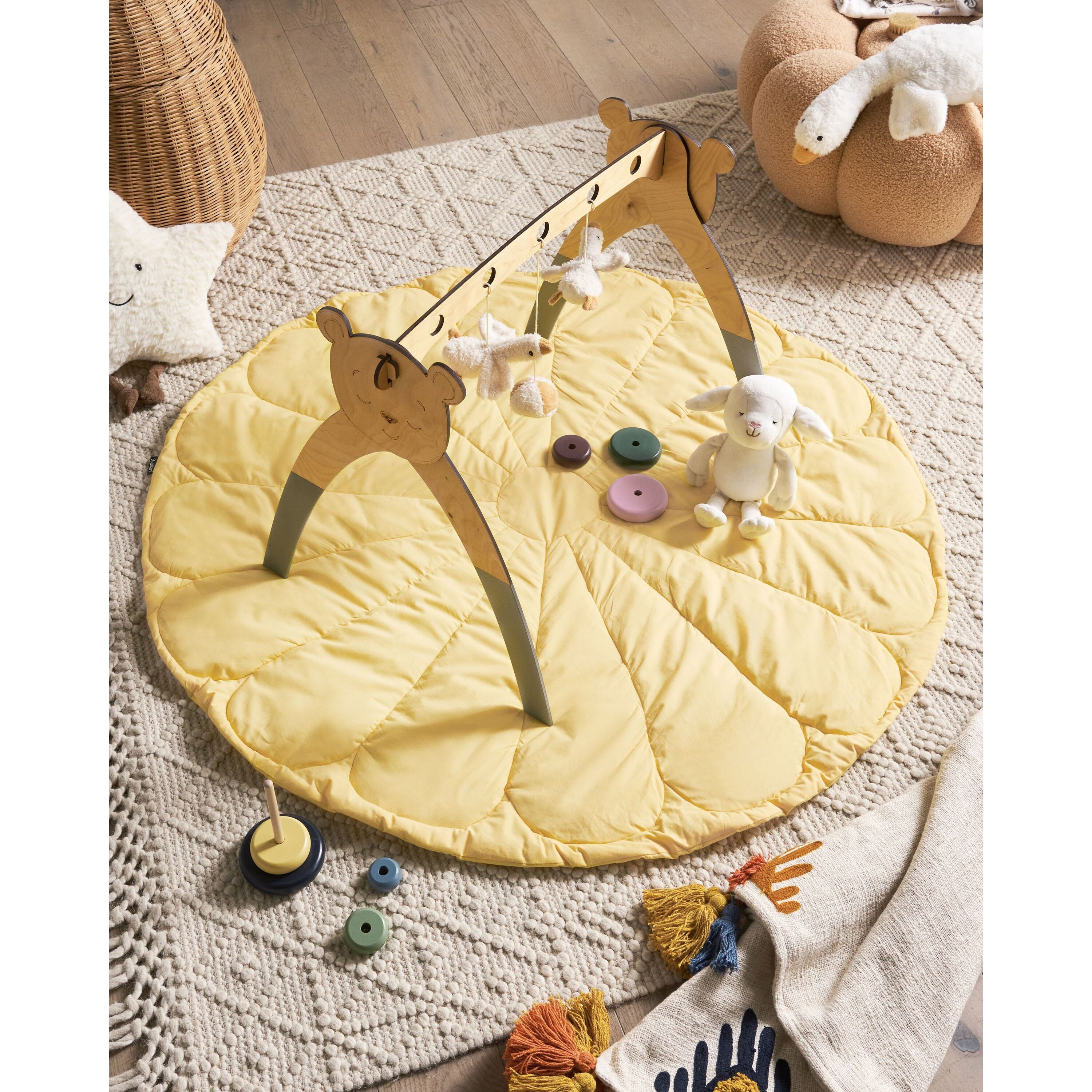 Beliani - ELIZJUM - Kinderspeelkleed - Geel - 110 x 110 cm - Katoen