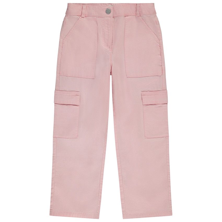 Pantalon droit cargo à poches pour fille - Multicolore