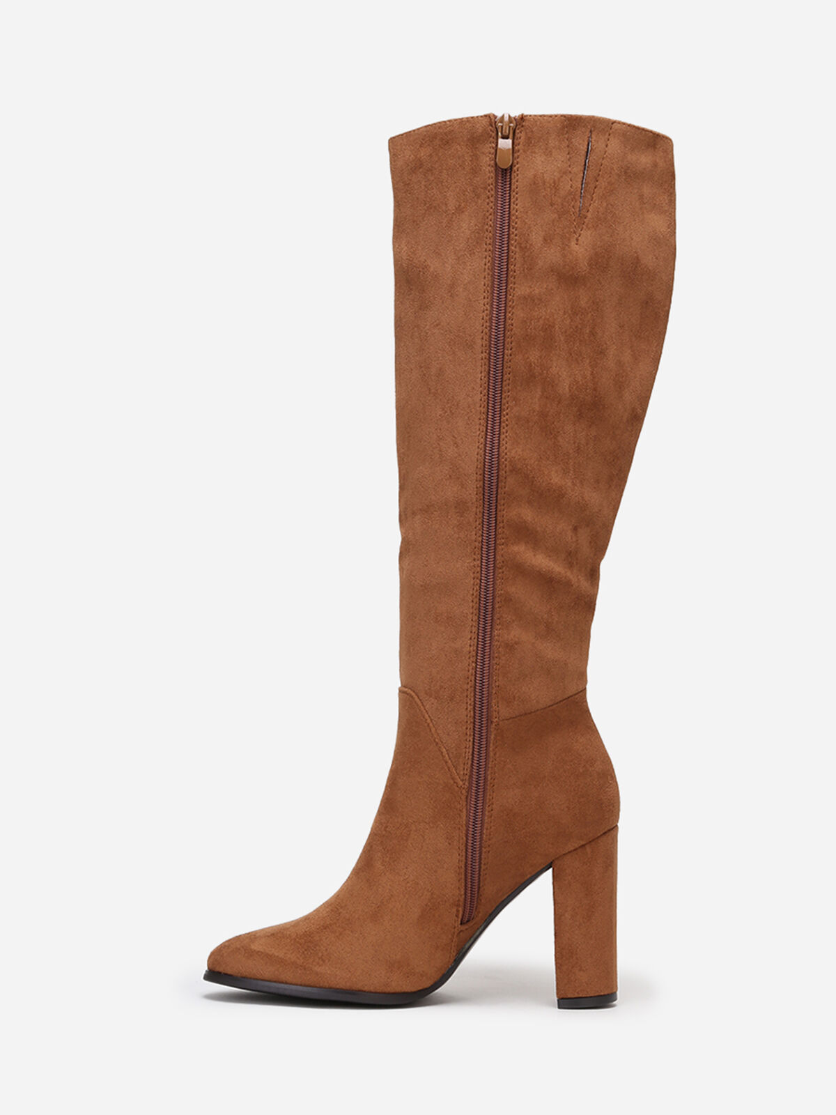 Bottes en suédine style rétro- Camel
