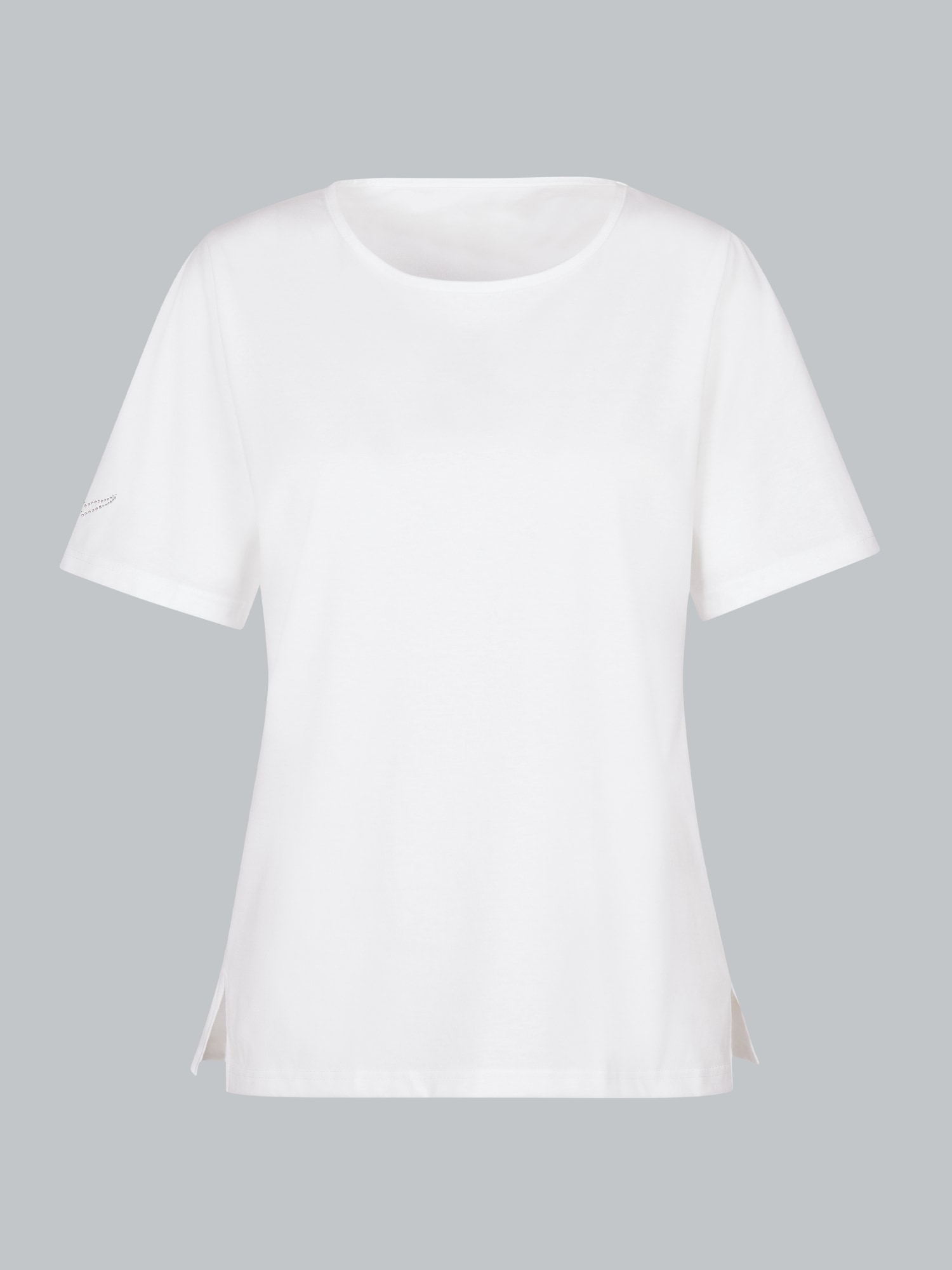 T-Shirt DELUXE Baumwolle mit Kristallsteinen Weiss