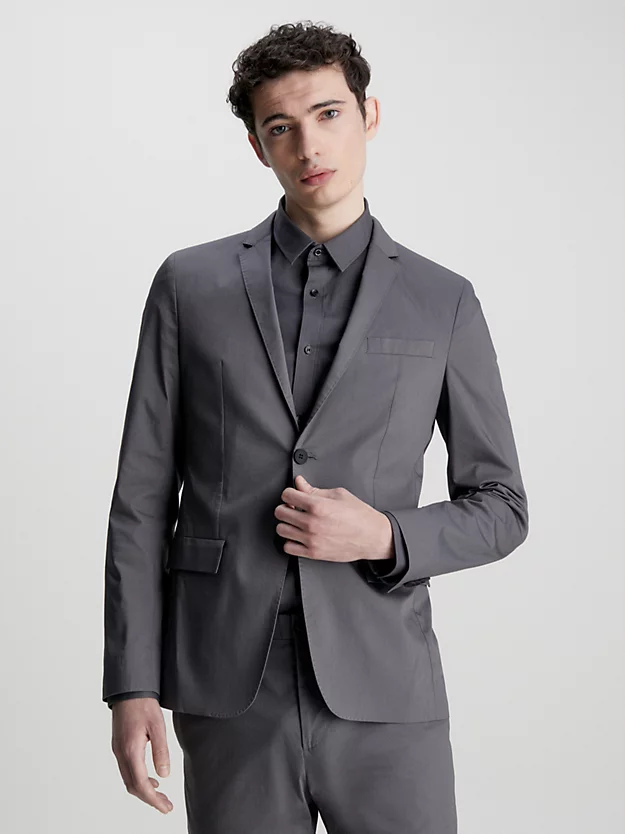 Blazer slim em algodão técnico