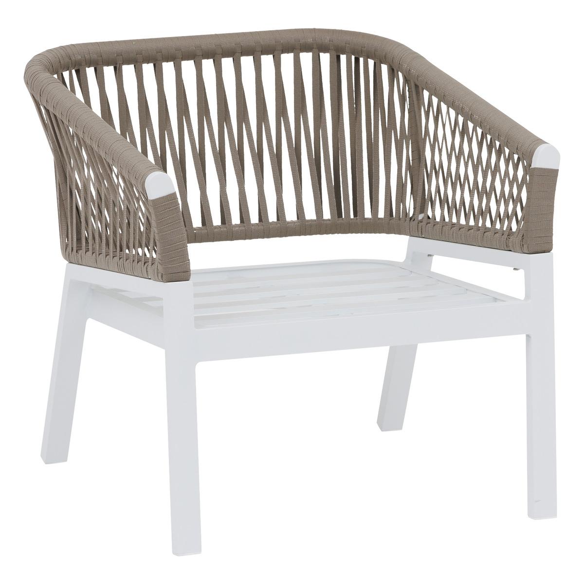 FAUTEUIL SALON ORIENGO TAUPE BLANC