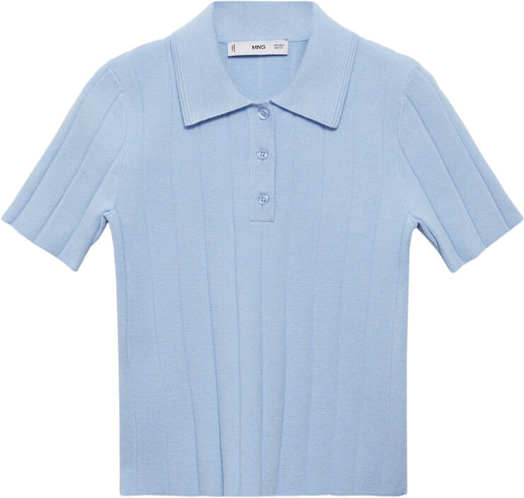 MANGO Polo-neck t-shirt Lt-pastel blue