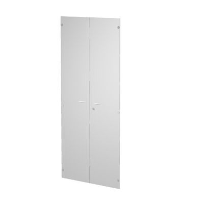 Jeu de 2 portes pour bibliothèque haute - verre dépoli