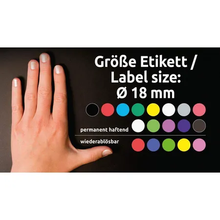Avery Zweckform 3007 Markierungspunkte Ø 18 mm, 4 Bogen/96 Etiketten, gelb