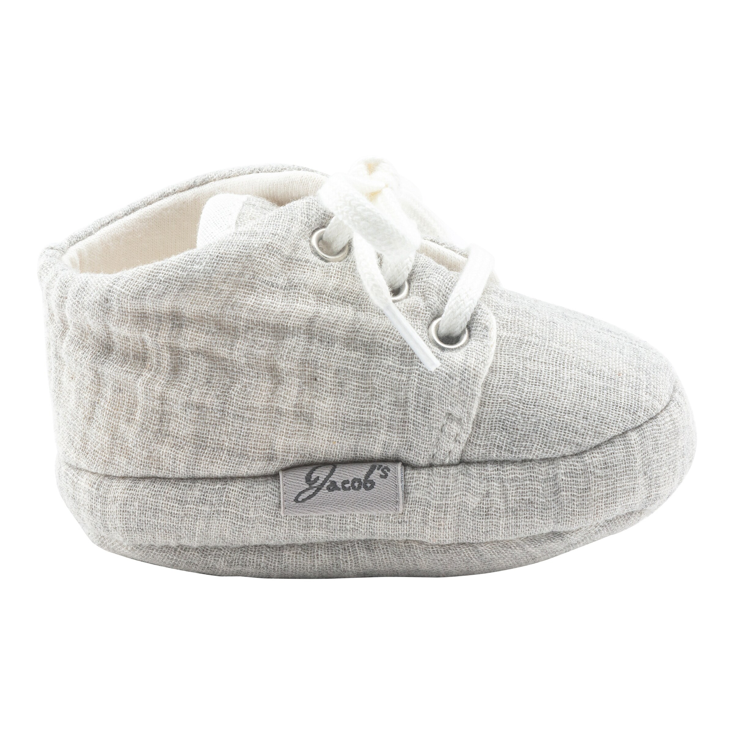 Jacob`s Baby-Schnürschuhe Musselin hellgrau