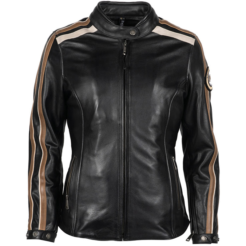 Helstons - Blouson femme Jade Cuir Rag Noir / Marron