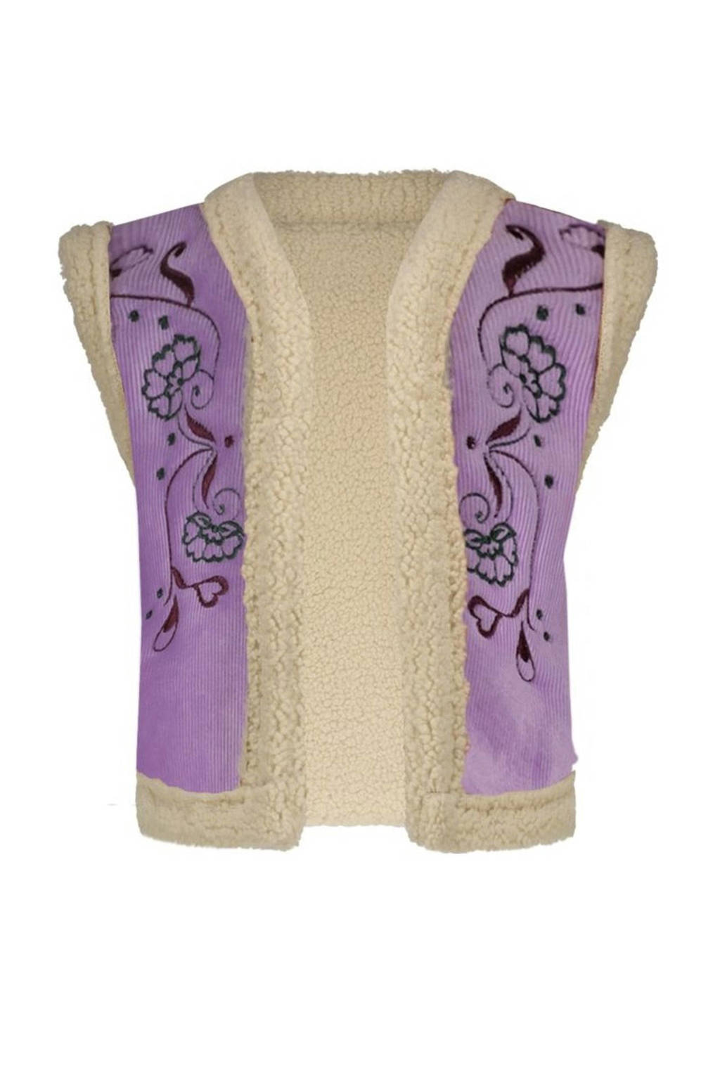B.Nosy baby gilet Gemma met borduursels lila/ecru
