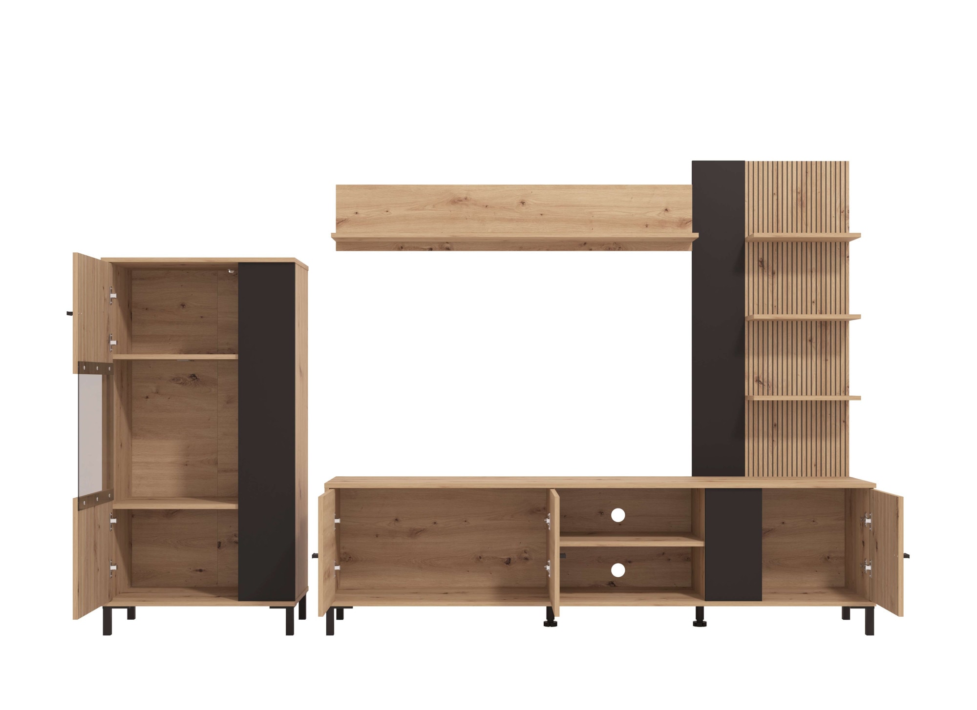 INOSIGN Wohnwand »Avignon, inkl. Highboard, TV-Board, Standregal und Wandregal« Komplett-Set, 4 Stk. tlg.