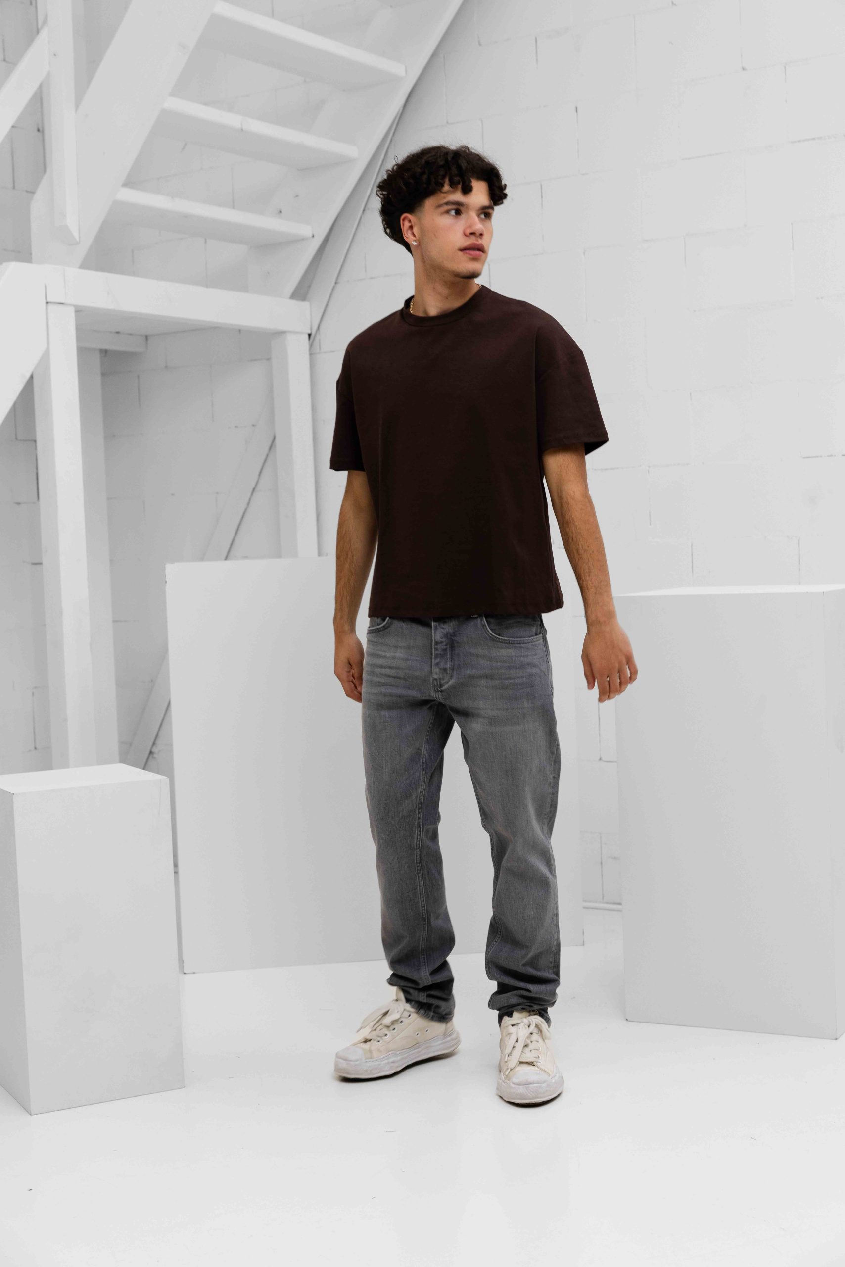 Richesse Matt Essential T-Shirt Heren Donkerbruin