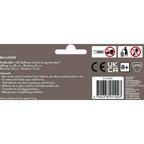 Ballonmix 100-pak - Multifarvet